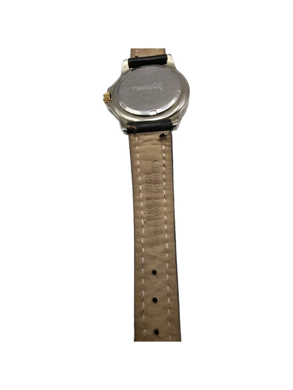 Rare Safe Watch CSO Alabama Power Tomax USA Japan Movt Black Leather Strap Vntg